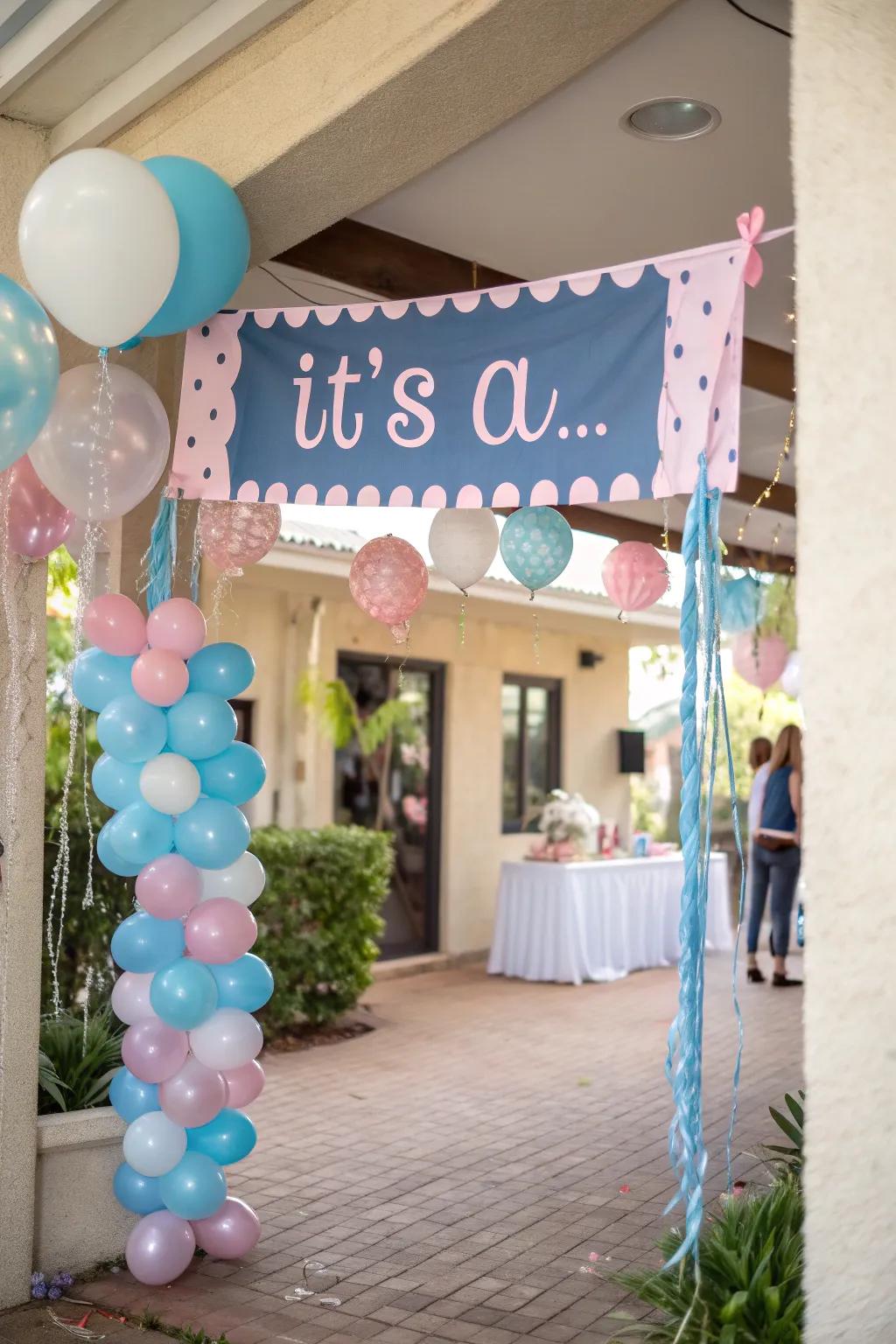 A personalized pennant contributes a heartfelt element to the celebration.