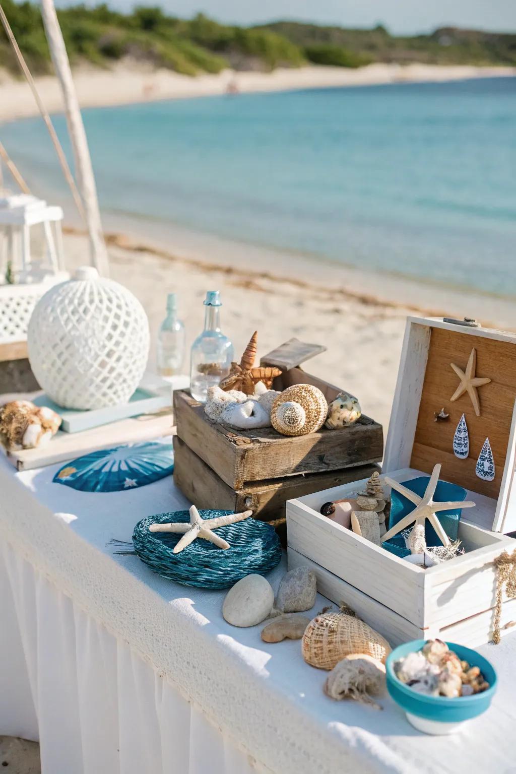 Capture the essence of the sea using a coastal-inspired gift display.