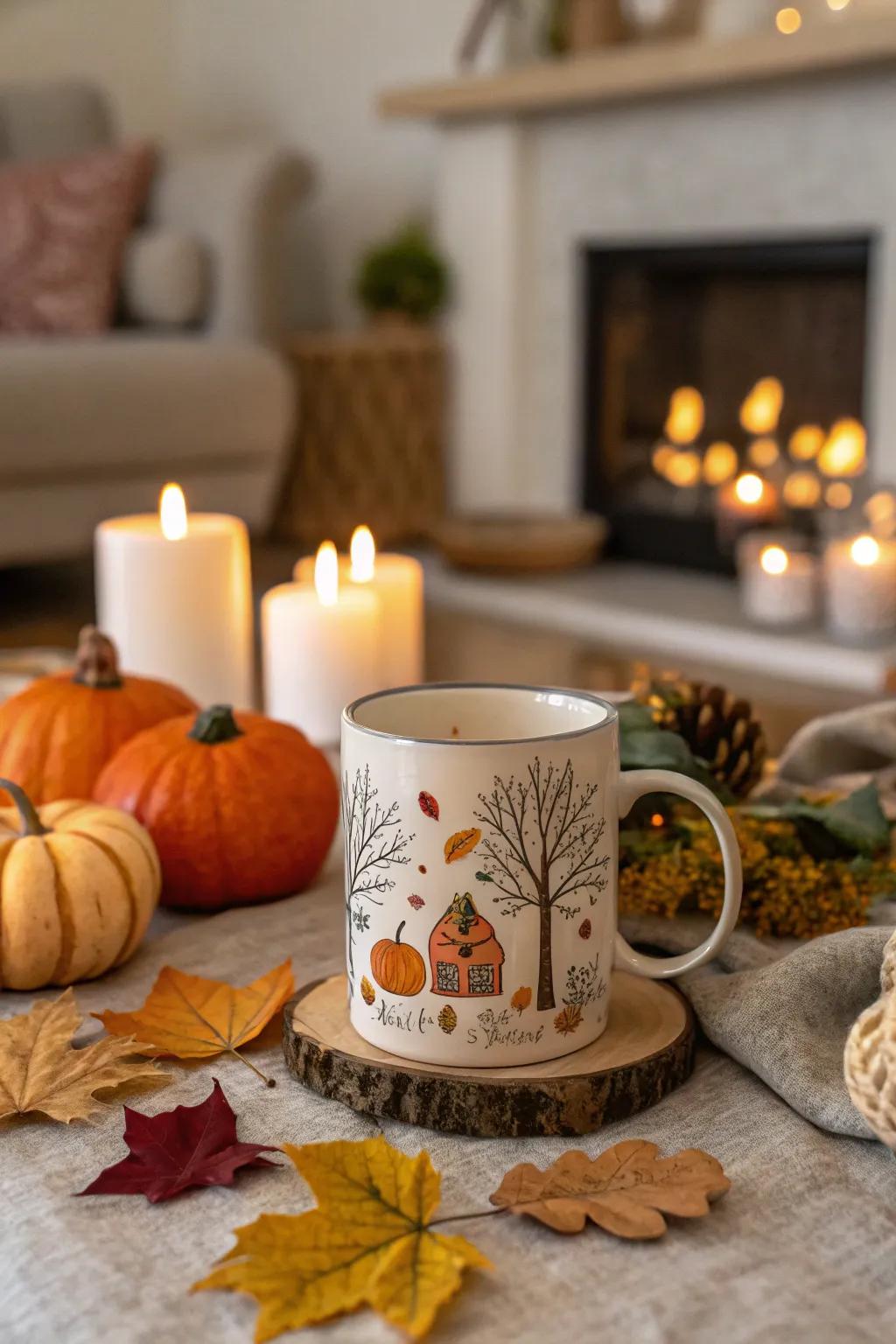 A mug embracing the spirit of the seasons.