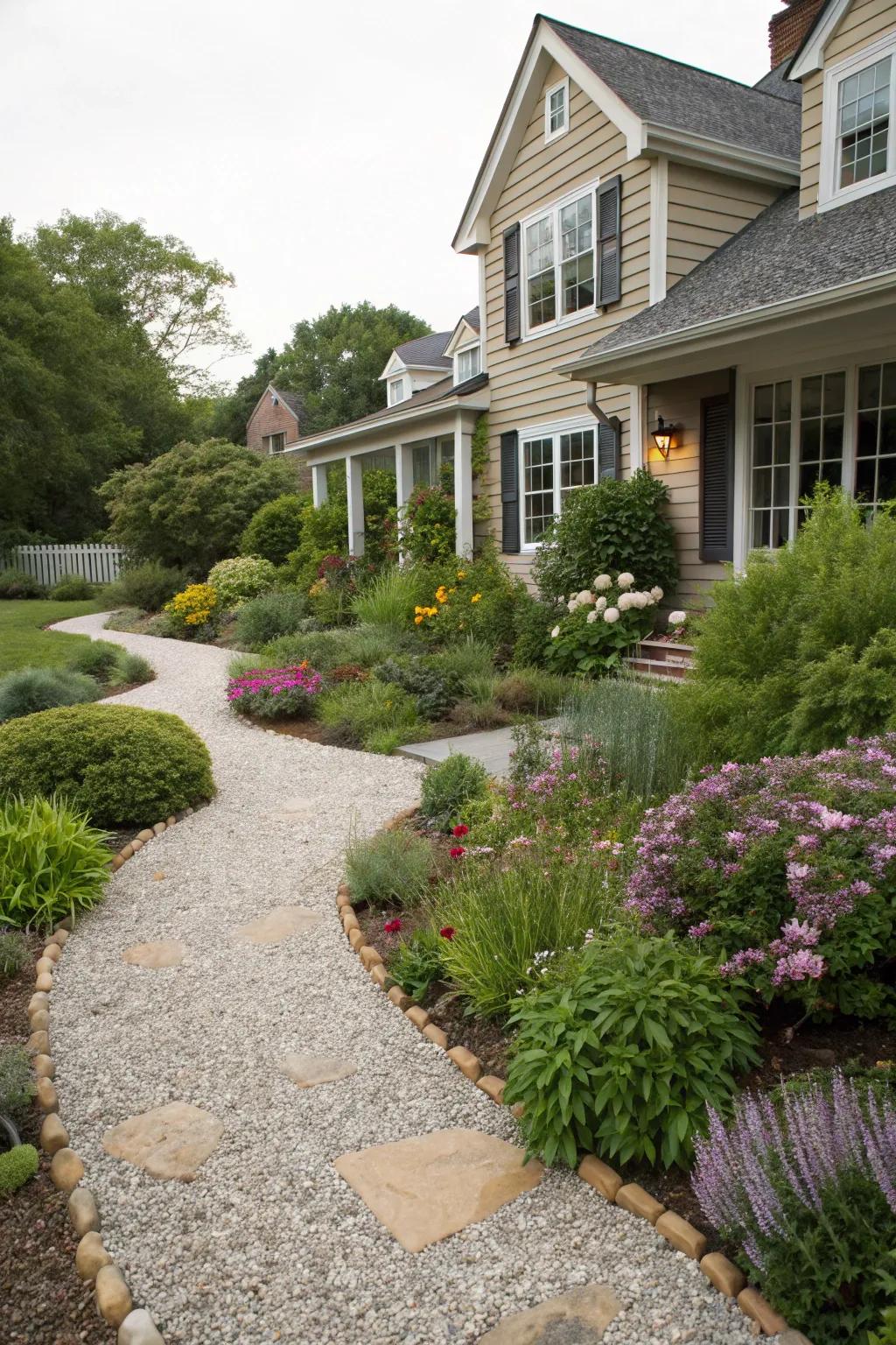Contrasting stone colors highlight your yard's features.