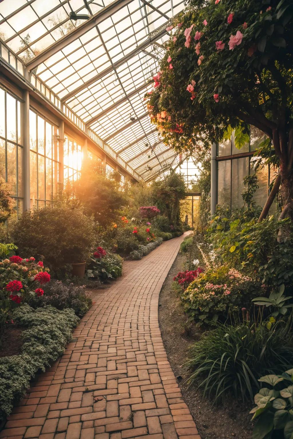 Brick pathways provide appealing aesthetics and insulation.