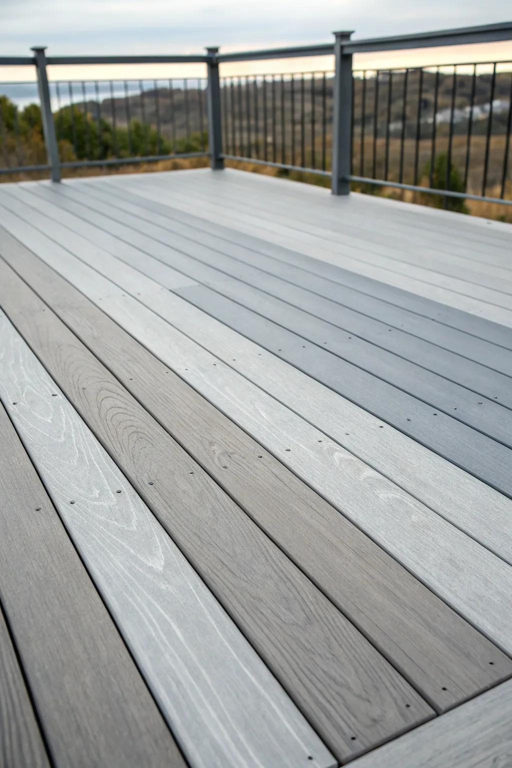 A sophisticated two-tone grey deck design.