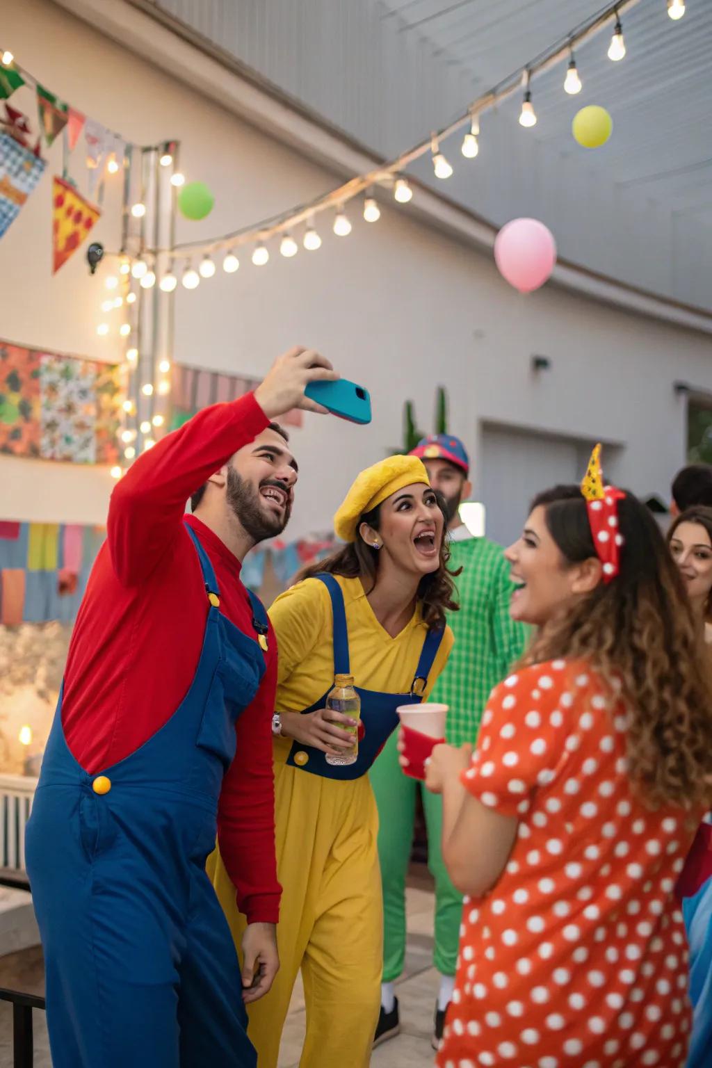 Guests dressed in themed outfits, adding a playful element to the half birthday celebration.