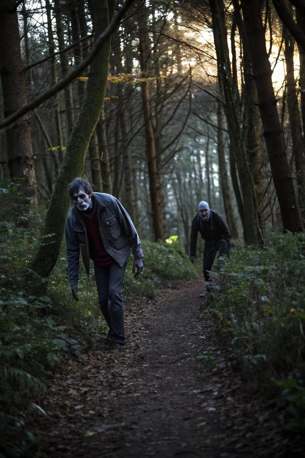 Undead lurking along the path, poised to surprise guests.