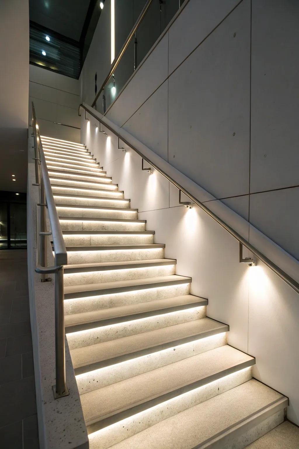 Stairwell Illumination for unobtrusive lighting