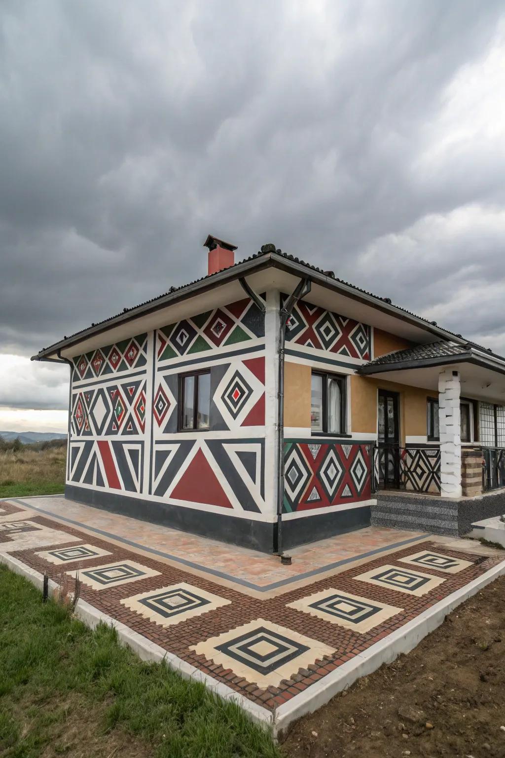 Patterned layouts impart a modern flair to this foundation.