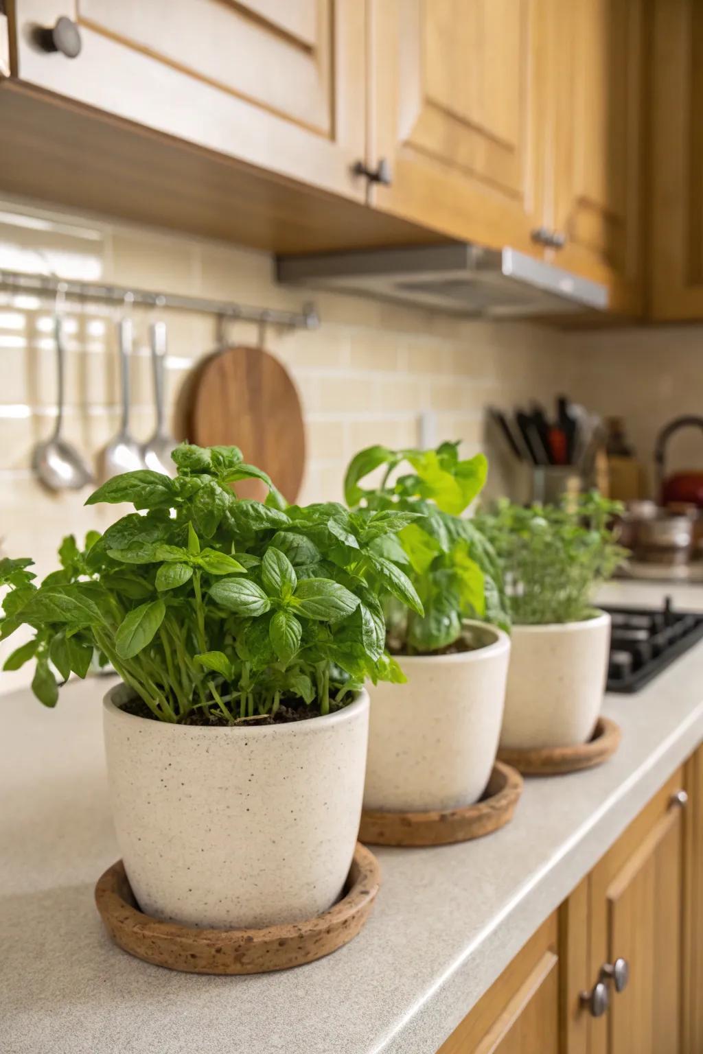 A helpful herb garden all set to give any meal more flavor.