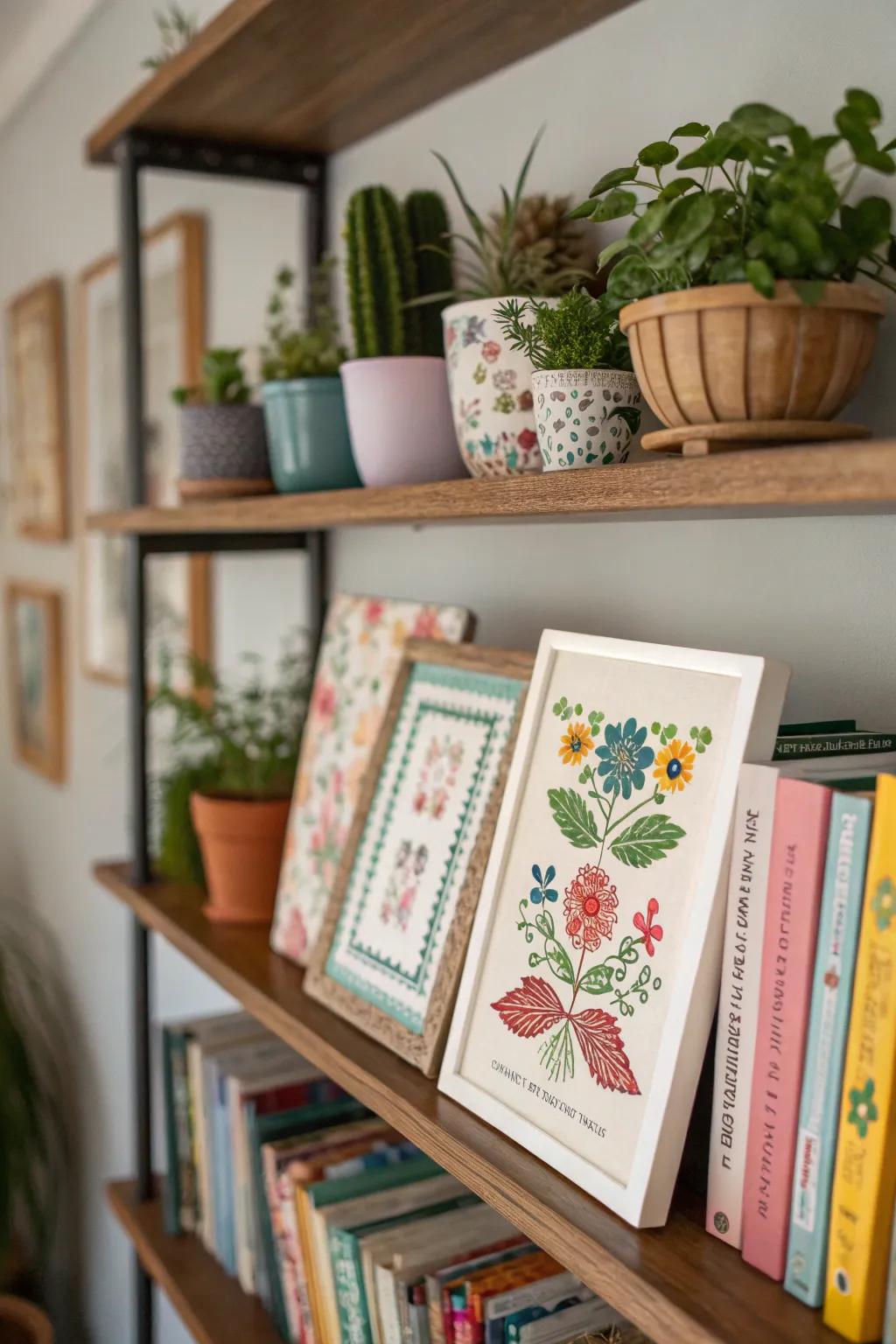 Racks become art displays with cross stitch