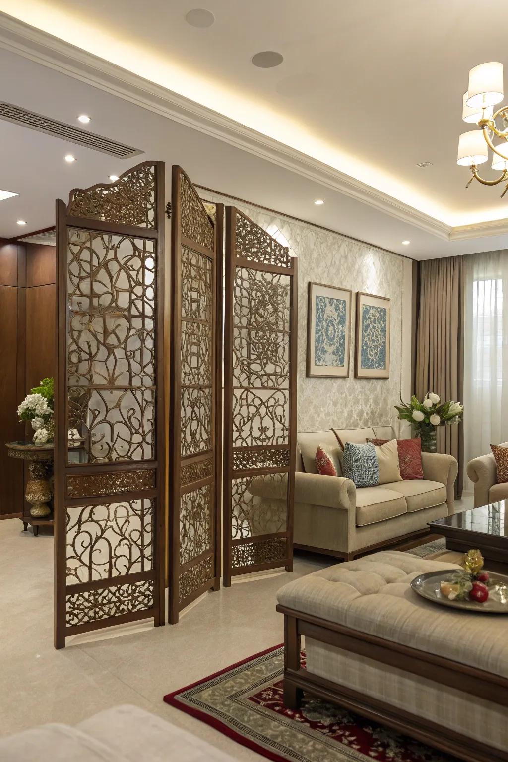 Separate and define spaces with a stylish screen.