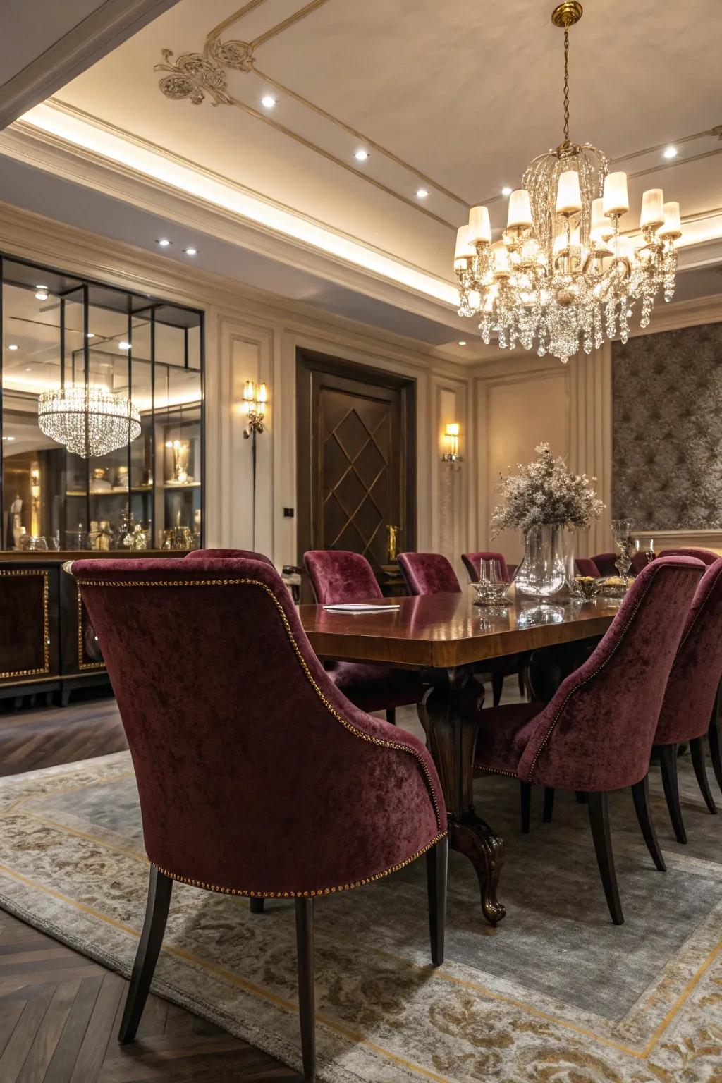 Luxurious warmth with material chair wraps.