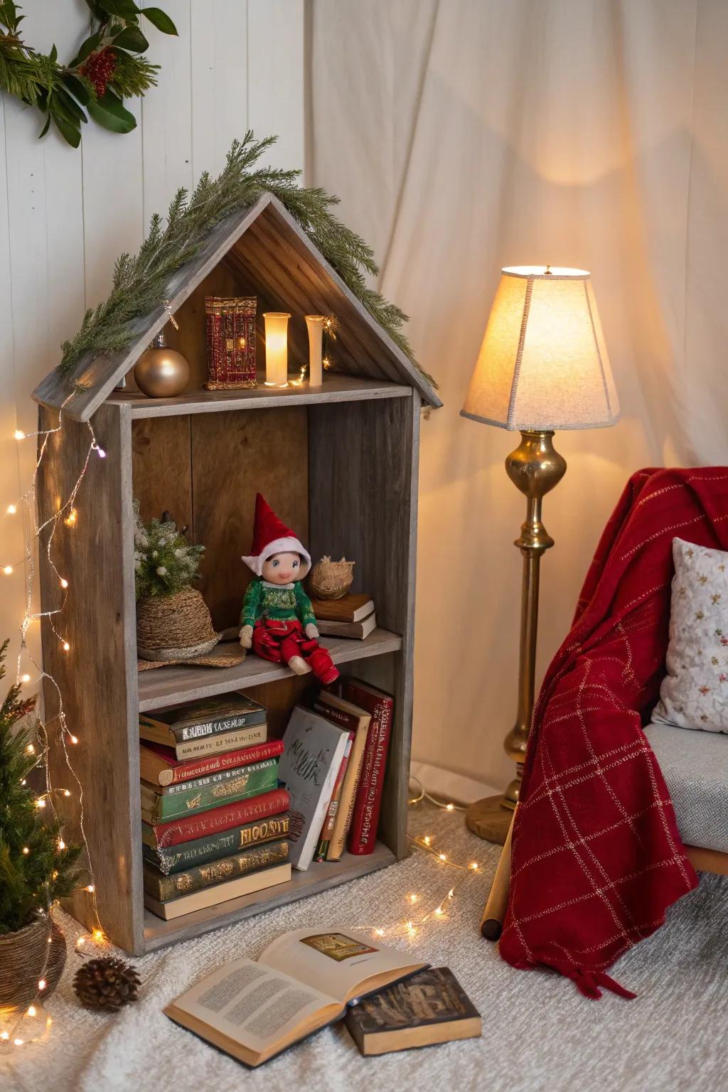 The sprite enjoys a cozy reading space upon its return.