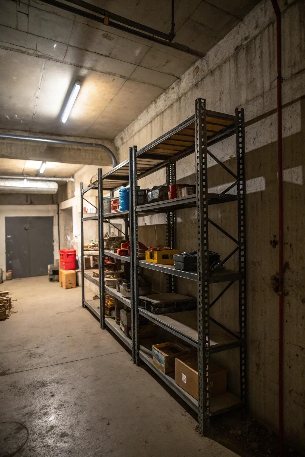 Visible storage for an unfinished look.
