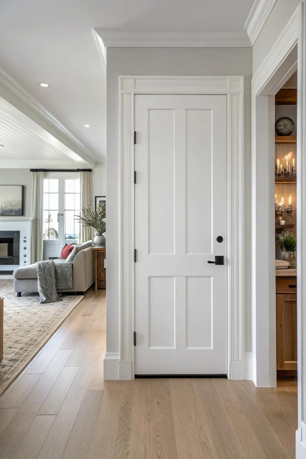 Snow doors delivering a simple, fresh aesthetic.