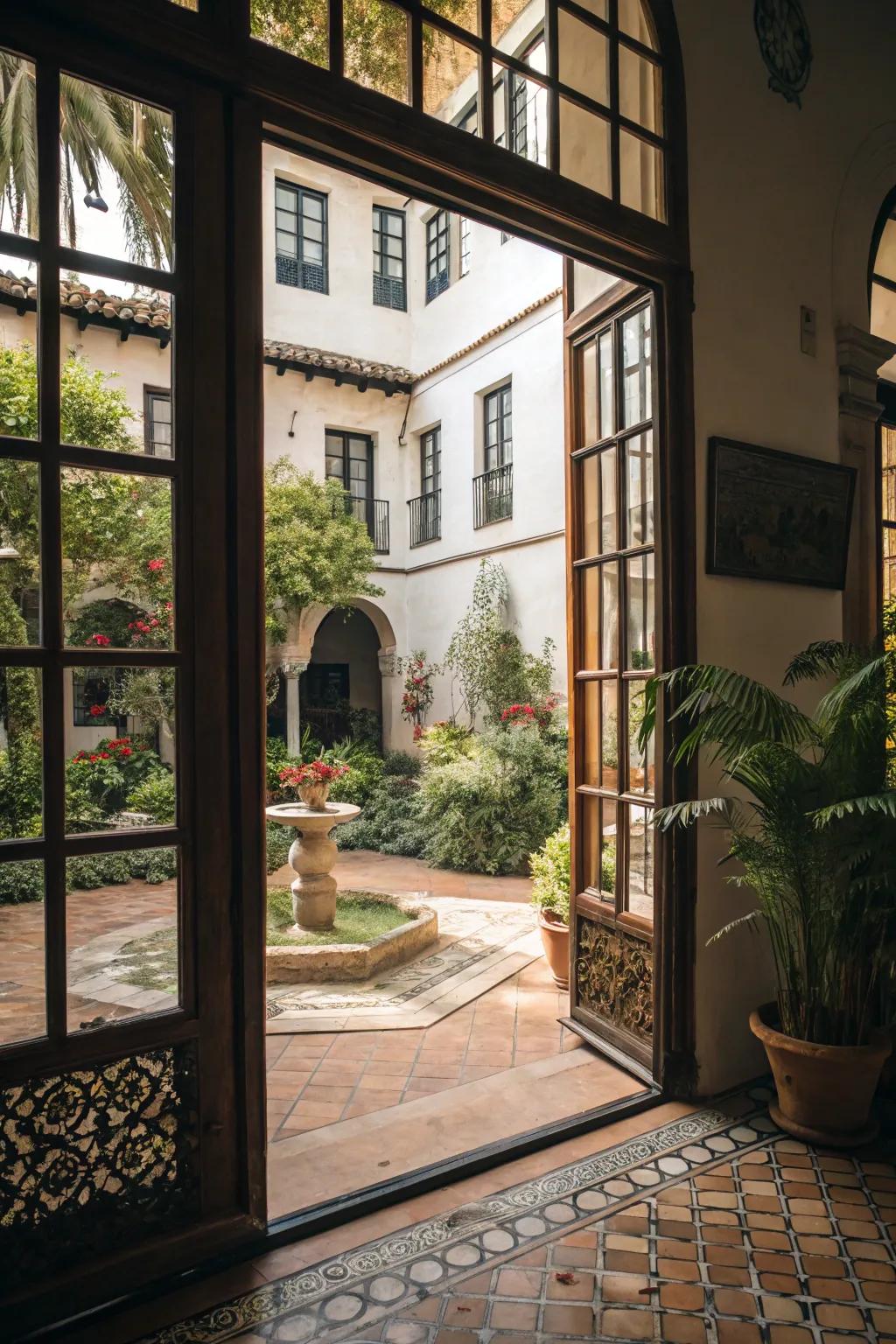 Indoor-outdoor living establishes a flowing connection with nature.