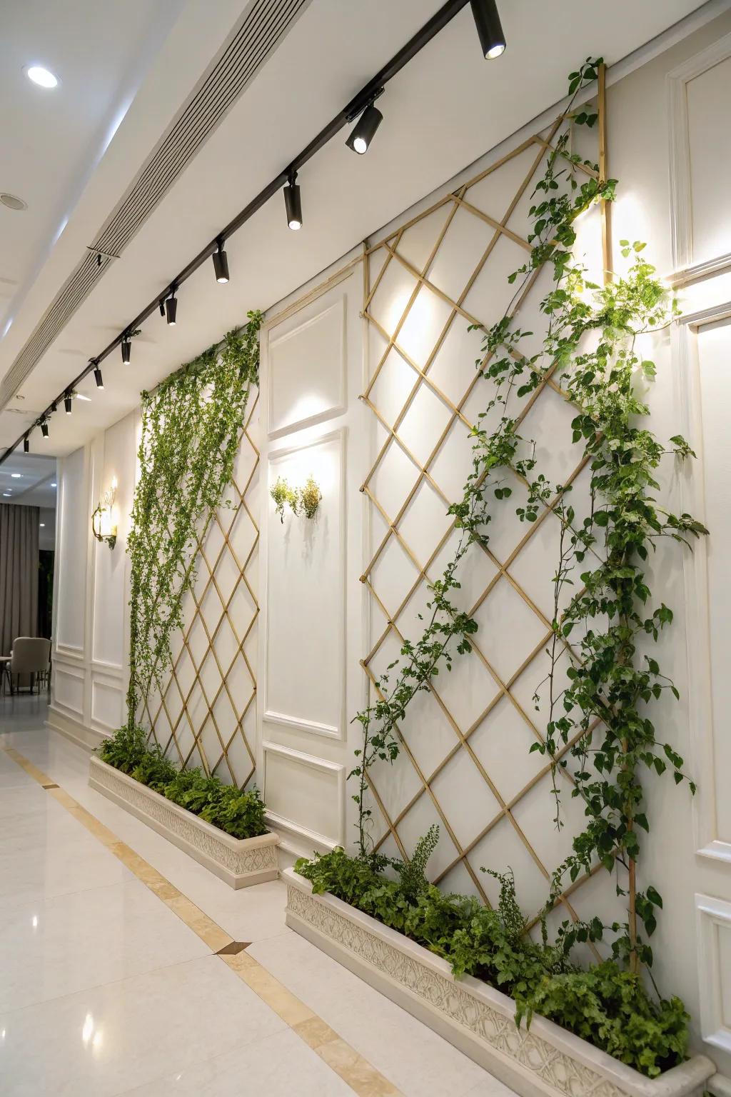An interior trellis that adds style to any wall.