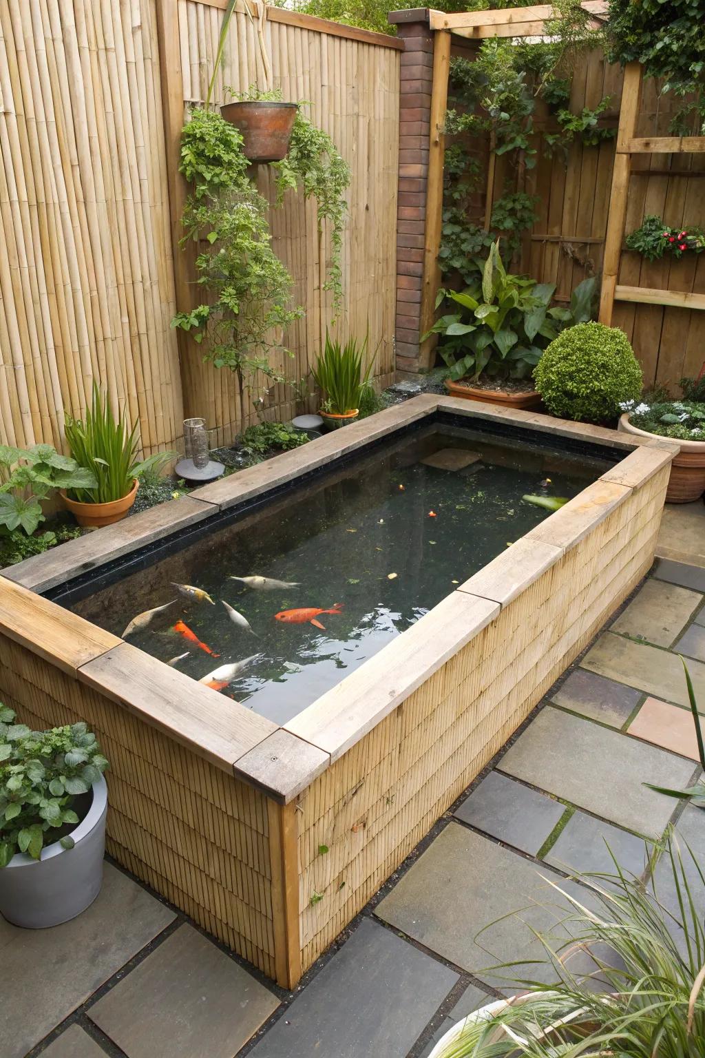 Raised ponds offer a sophisticated touch to outdoor spaces.