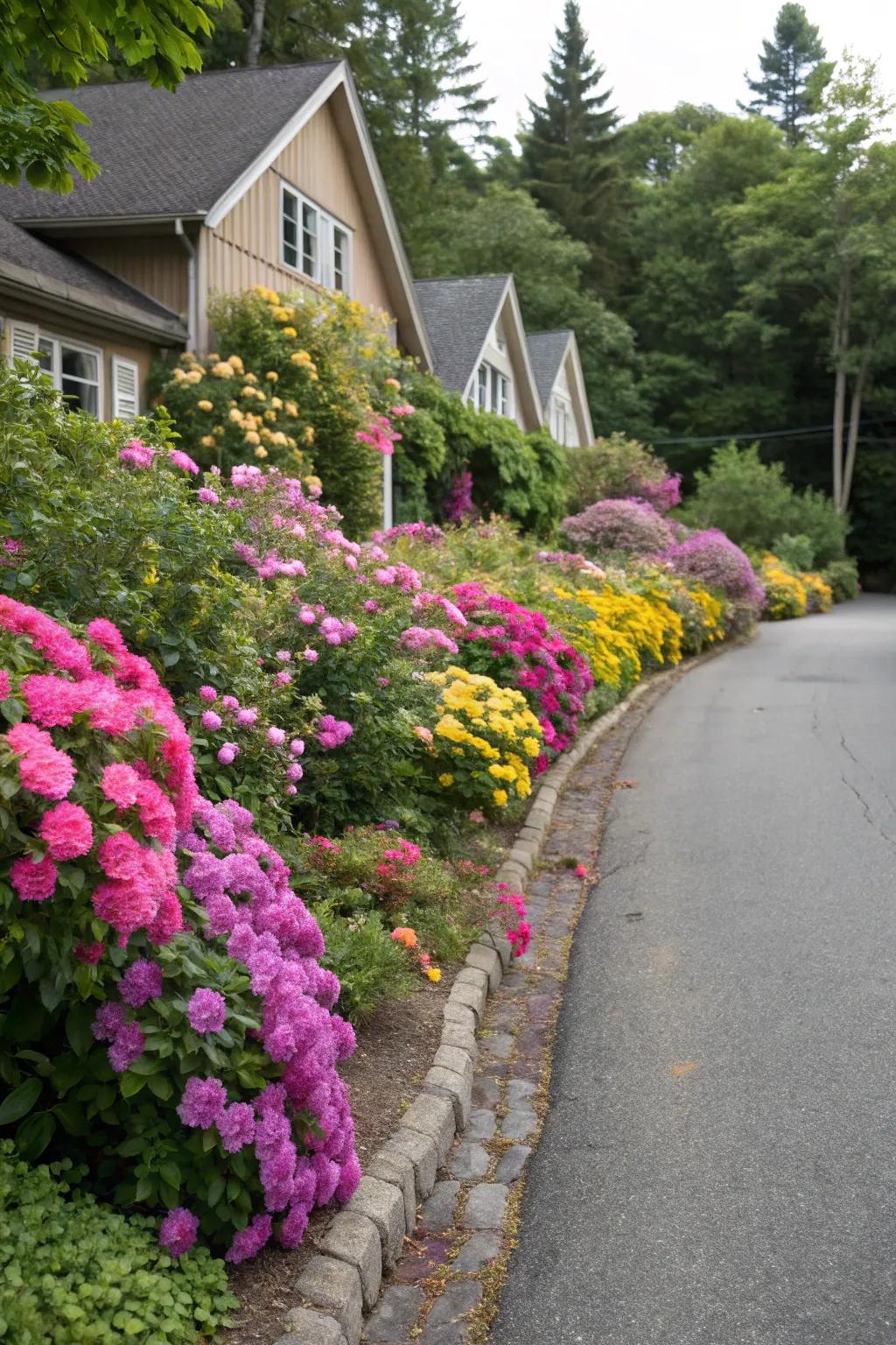 Seasonal blooms offer a vibrant welcome.