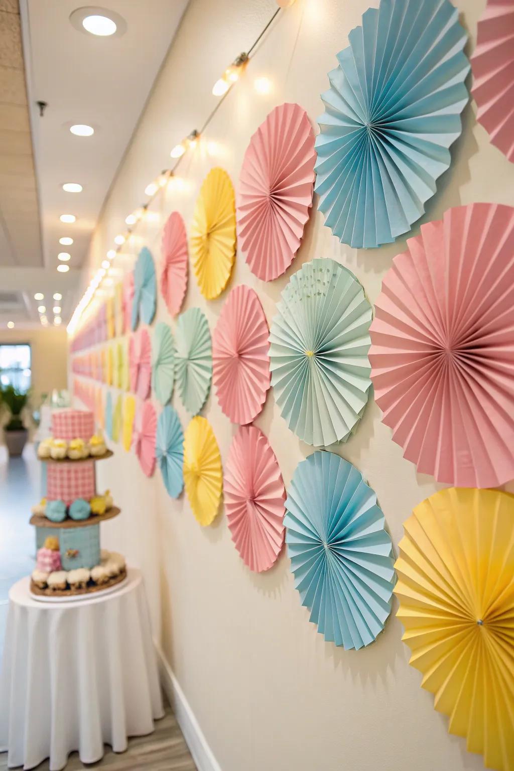 Simple DIY wall art adds bright color and depth to the decor.