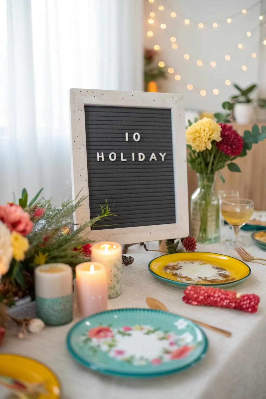 Counting down the days to your favorite holidays with anticipation on a letter board.