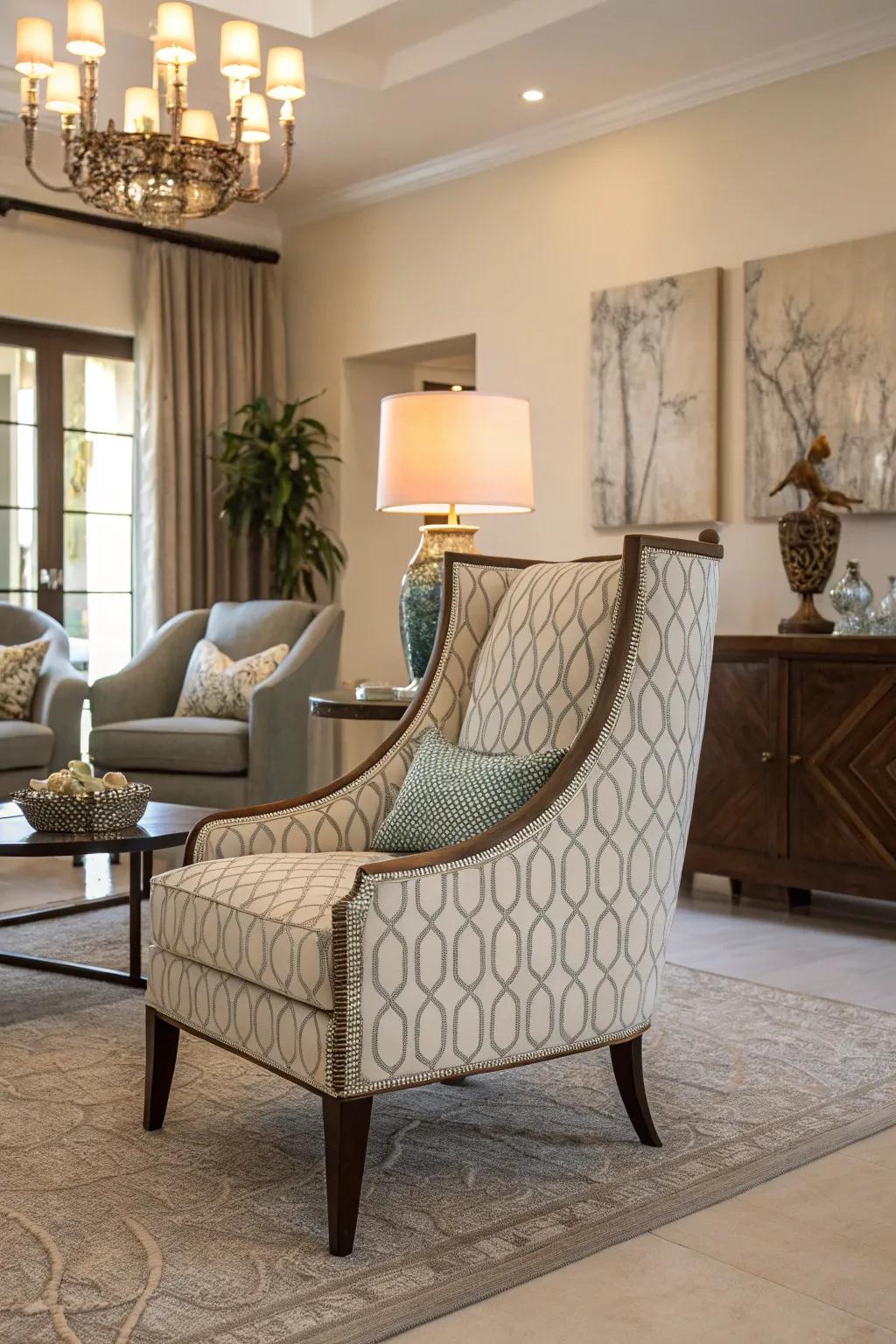 Artistic chairs manifest as breathtaking focal points.