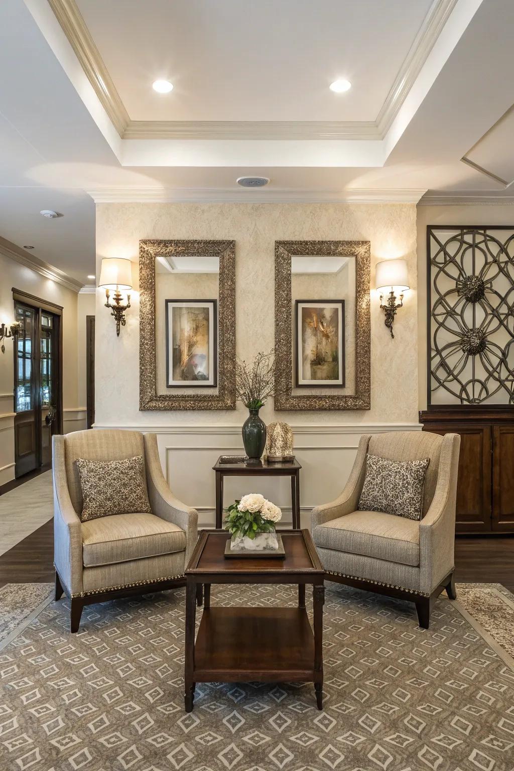 A balanced entryway through symmetrical design
