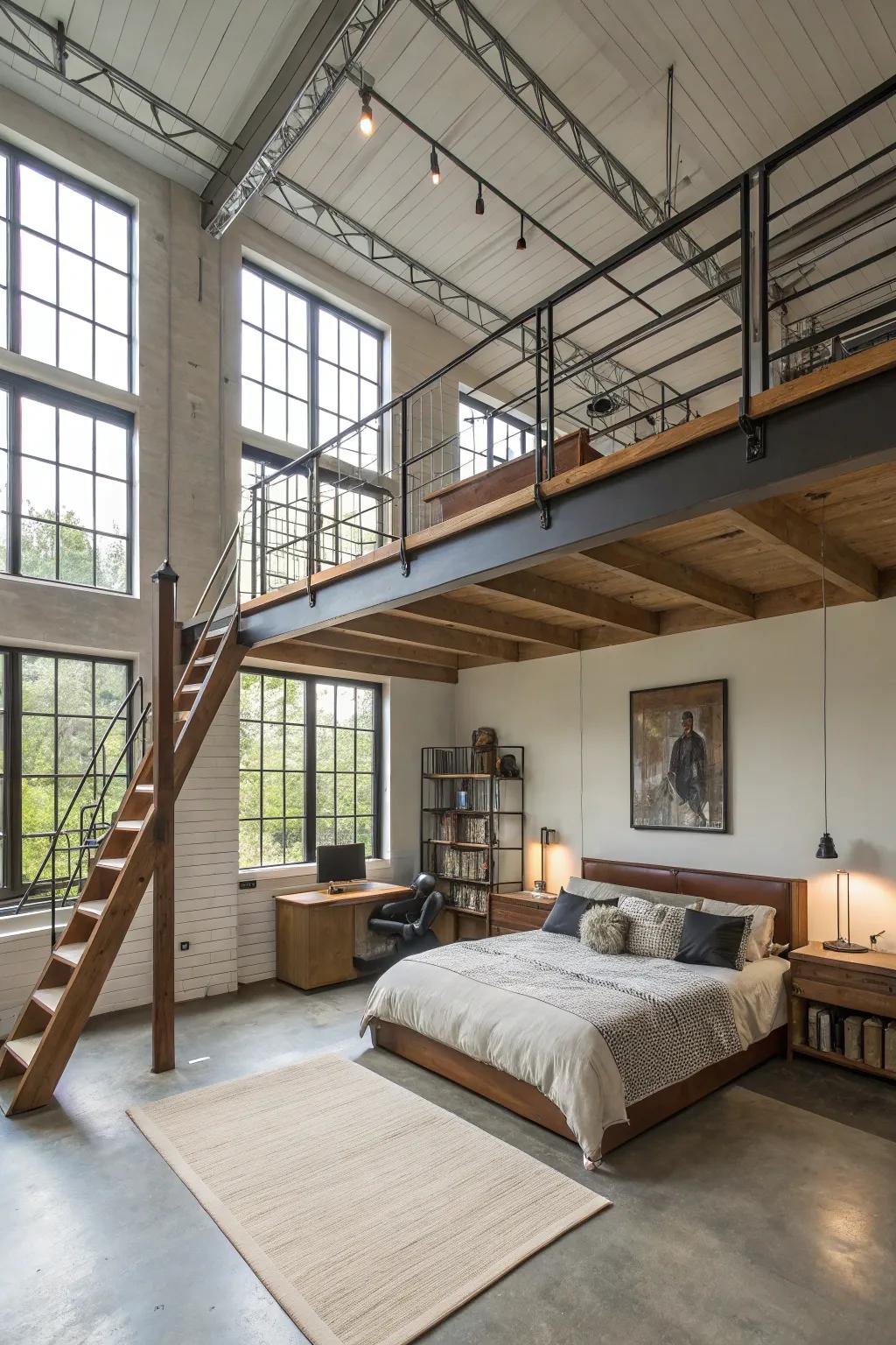 Optimize space through a mezzanine addition.