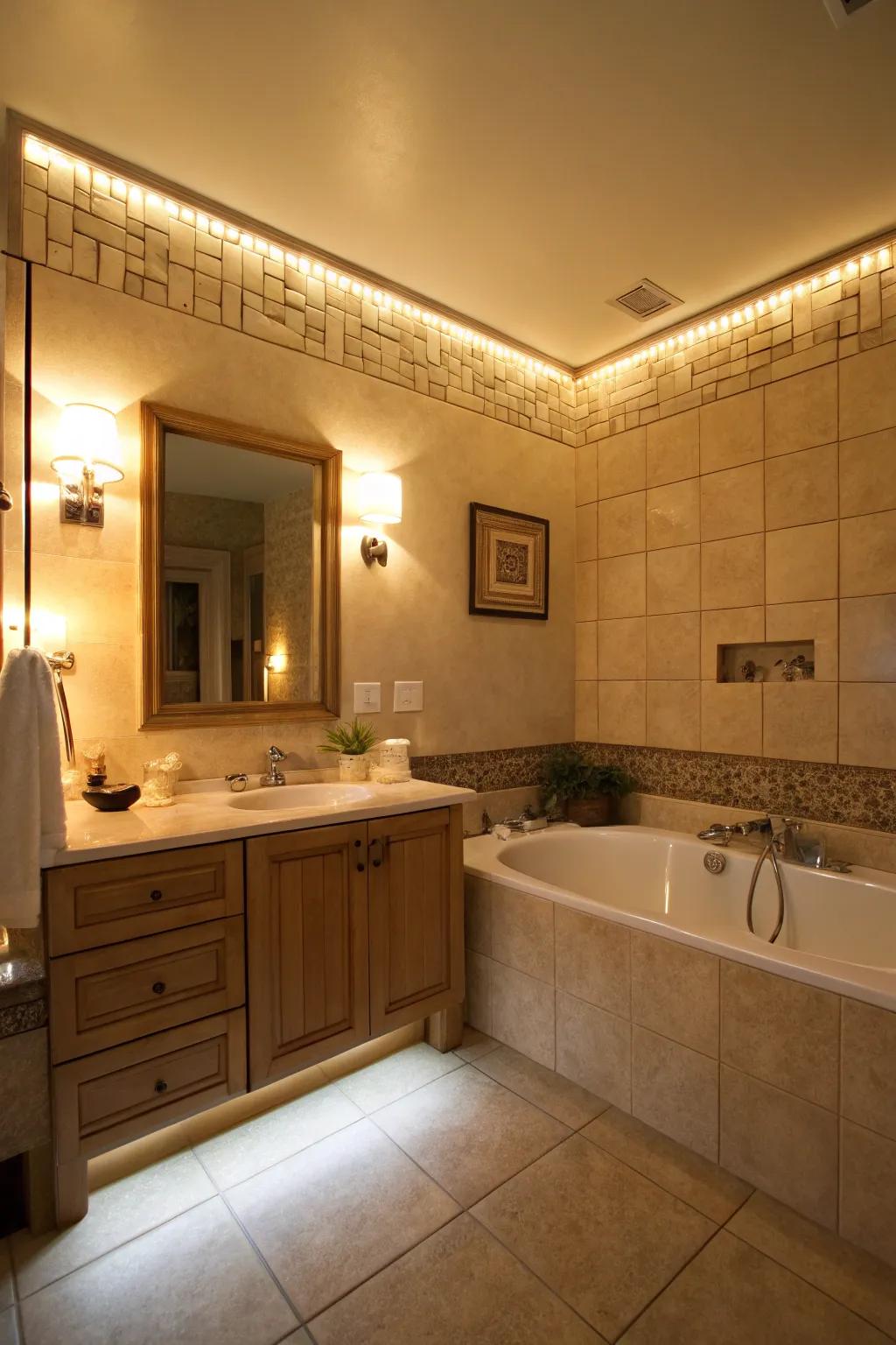 Customizable illumination sets the perfect mood.