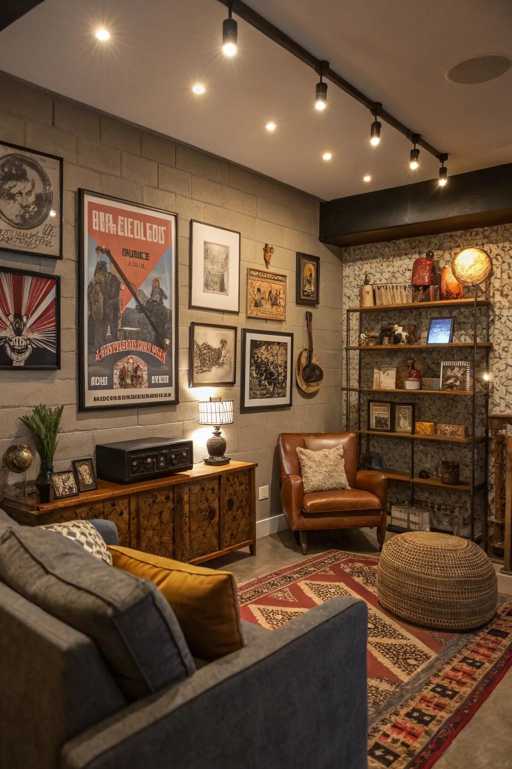 Wall art introduces character and style to your man cave.
