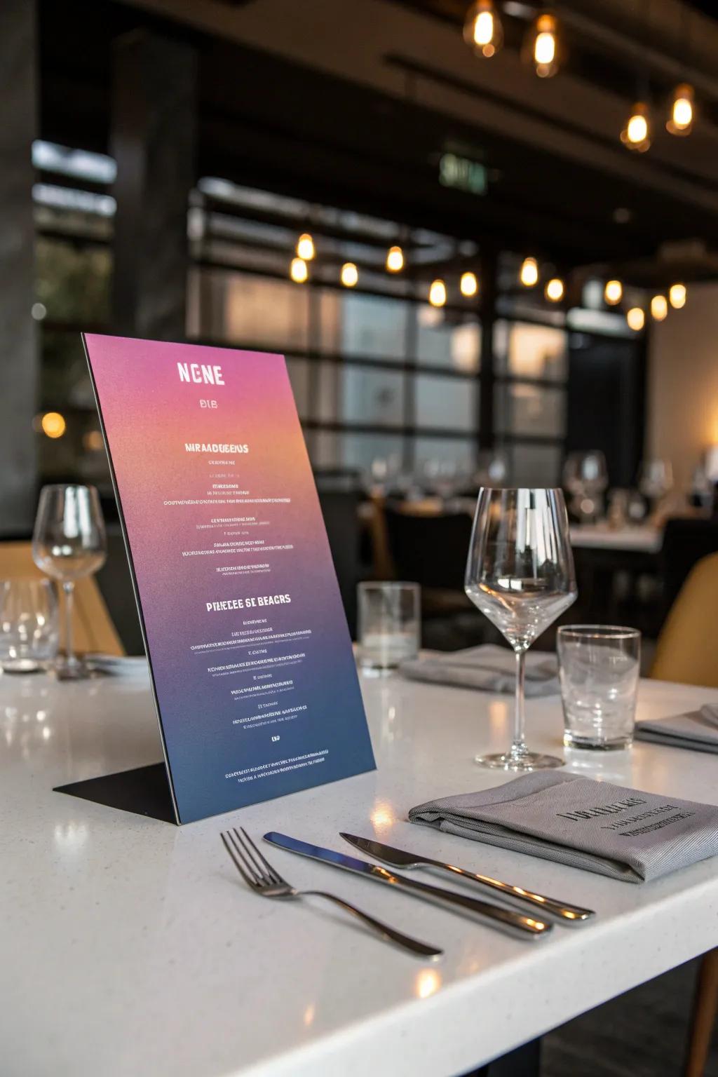 Blur backgrounds add depth and a modern touch to your menu.