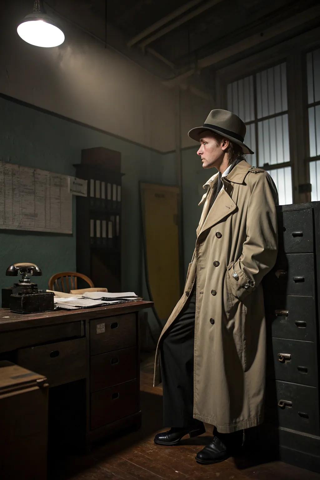 A classic detective look.
