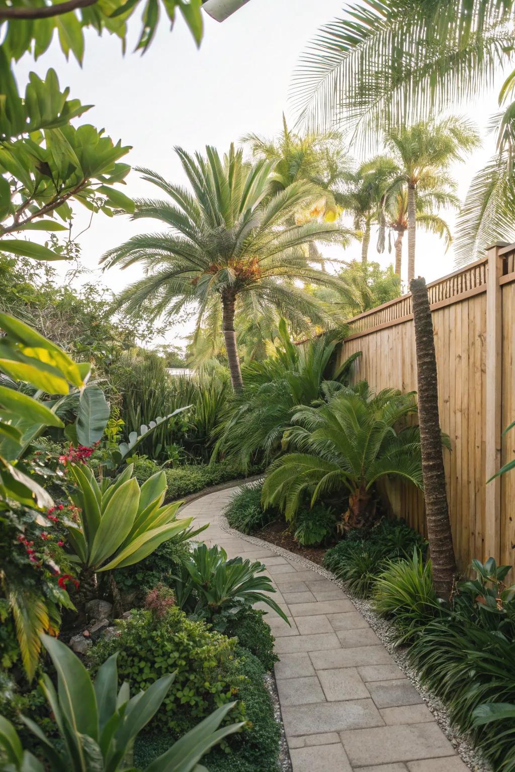 A tropical setting brings a vacation vibe to your backyard.