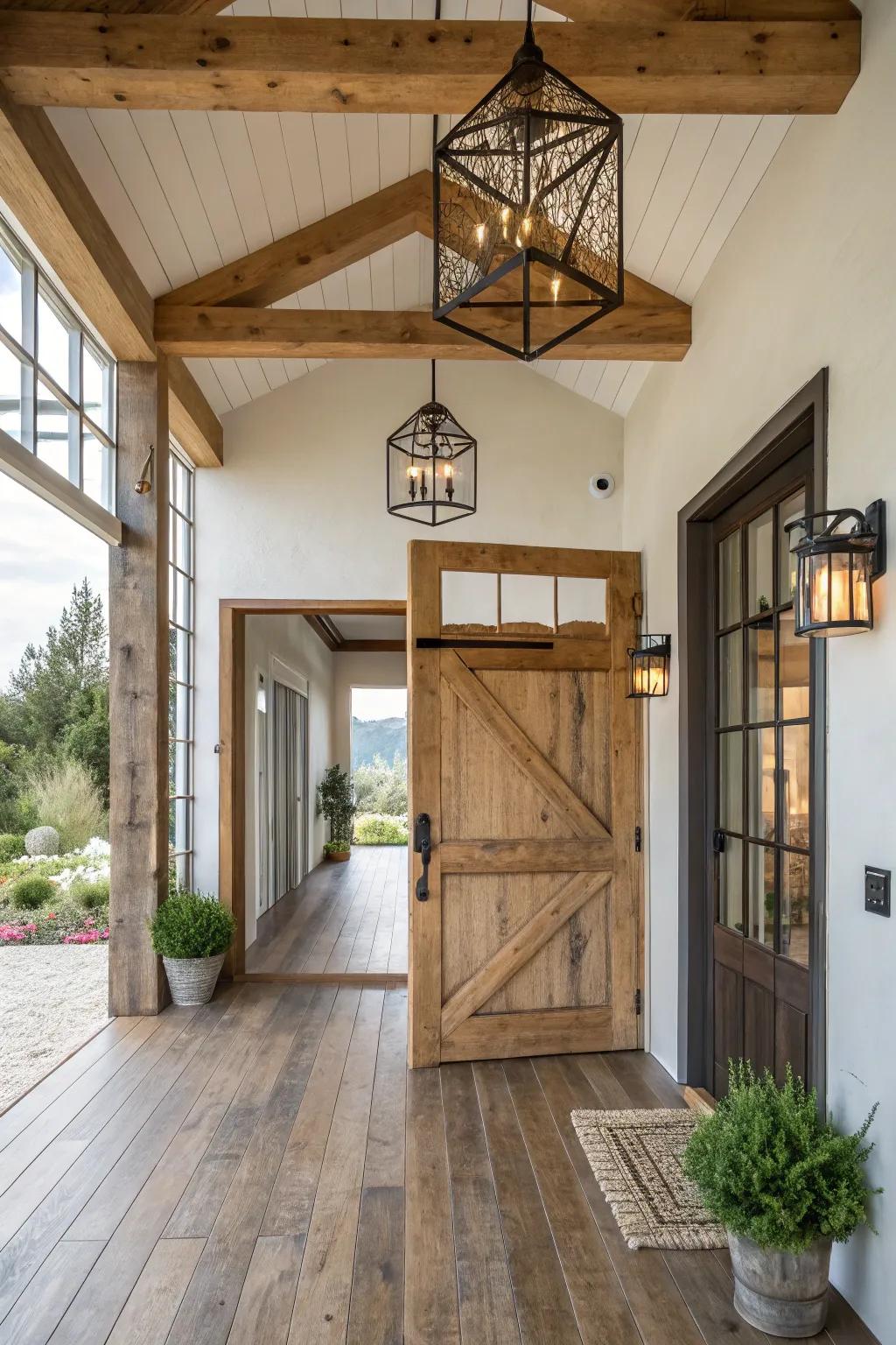 Open cage lights provide an airy, modern style.