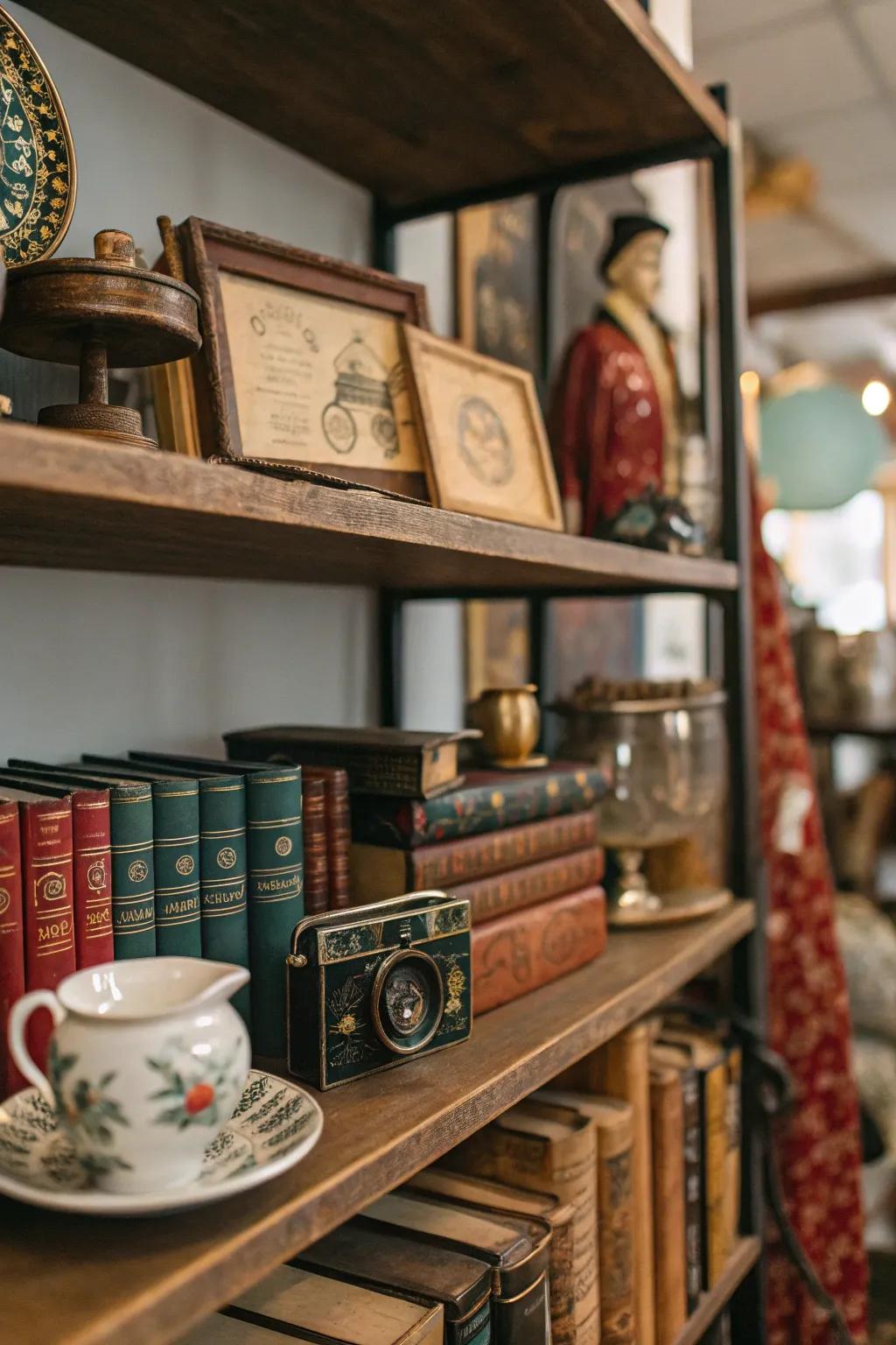 Add uniqueness with traditional items on your shelves.