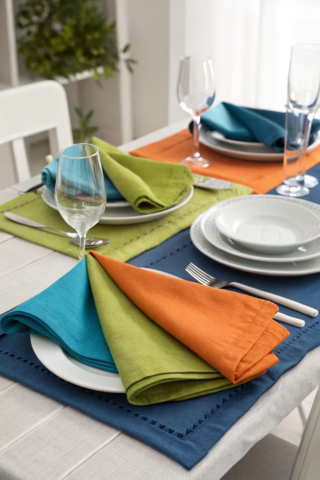 Strong shades introduce an unexpected twist to your table.