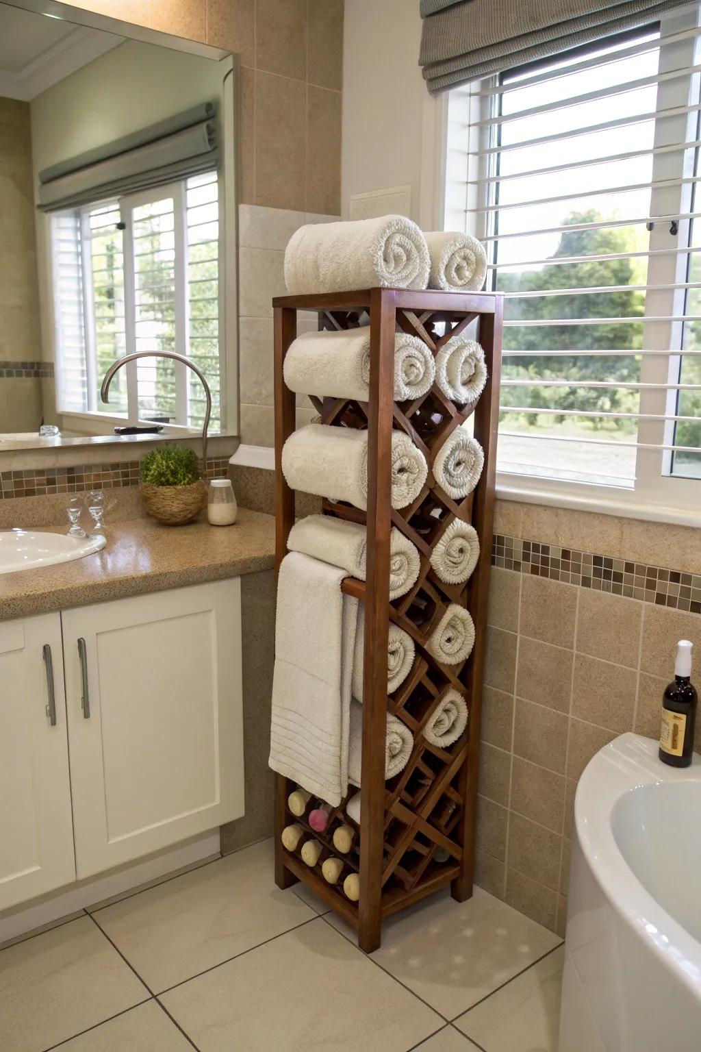 Creative reuse through a reassigned wine frame.
