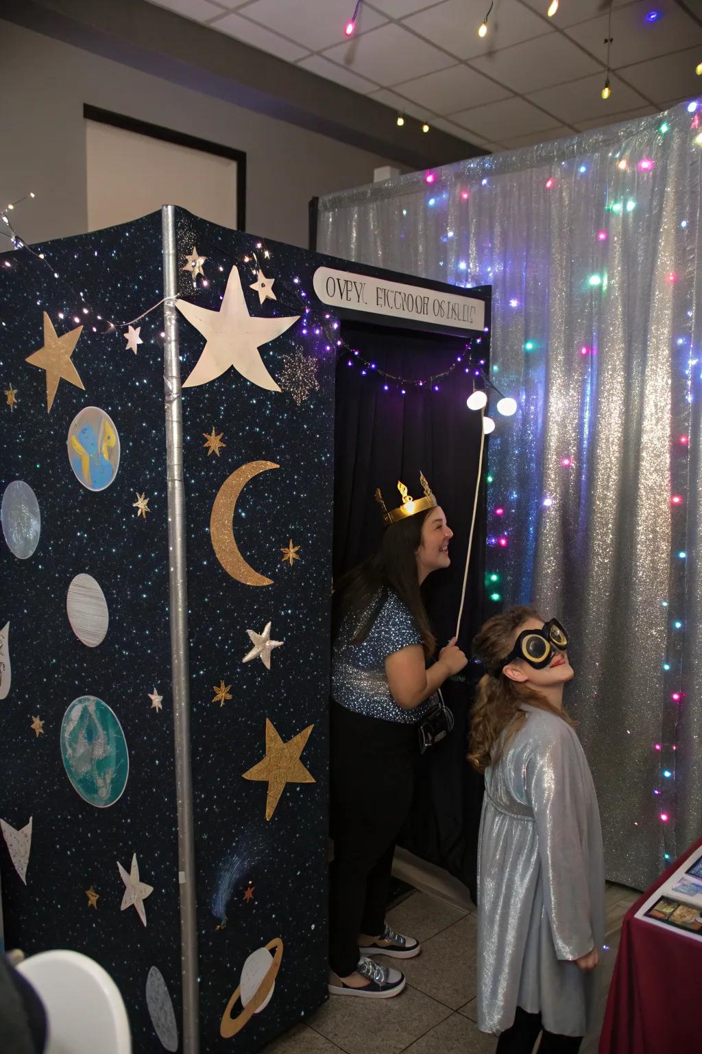 A celestial photo booth where guests can capture memorable moments.