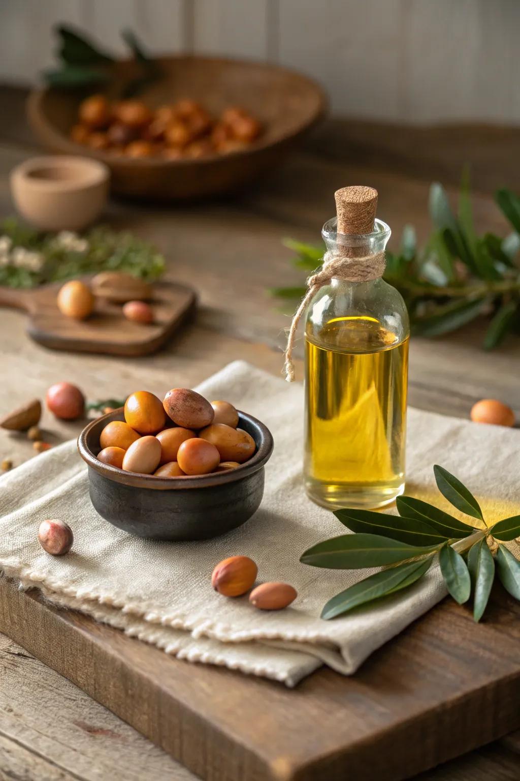 Versatile Moroccan argan oil for beauty and culinary uses.