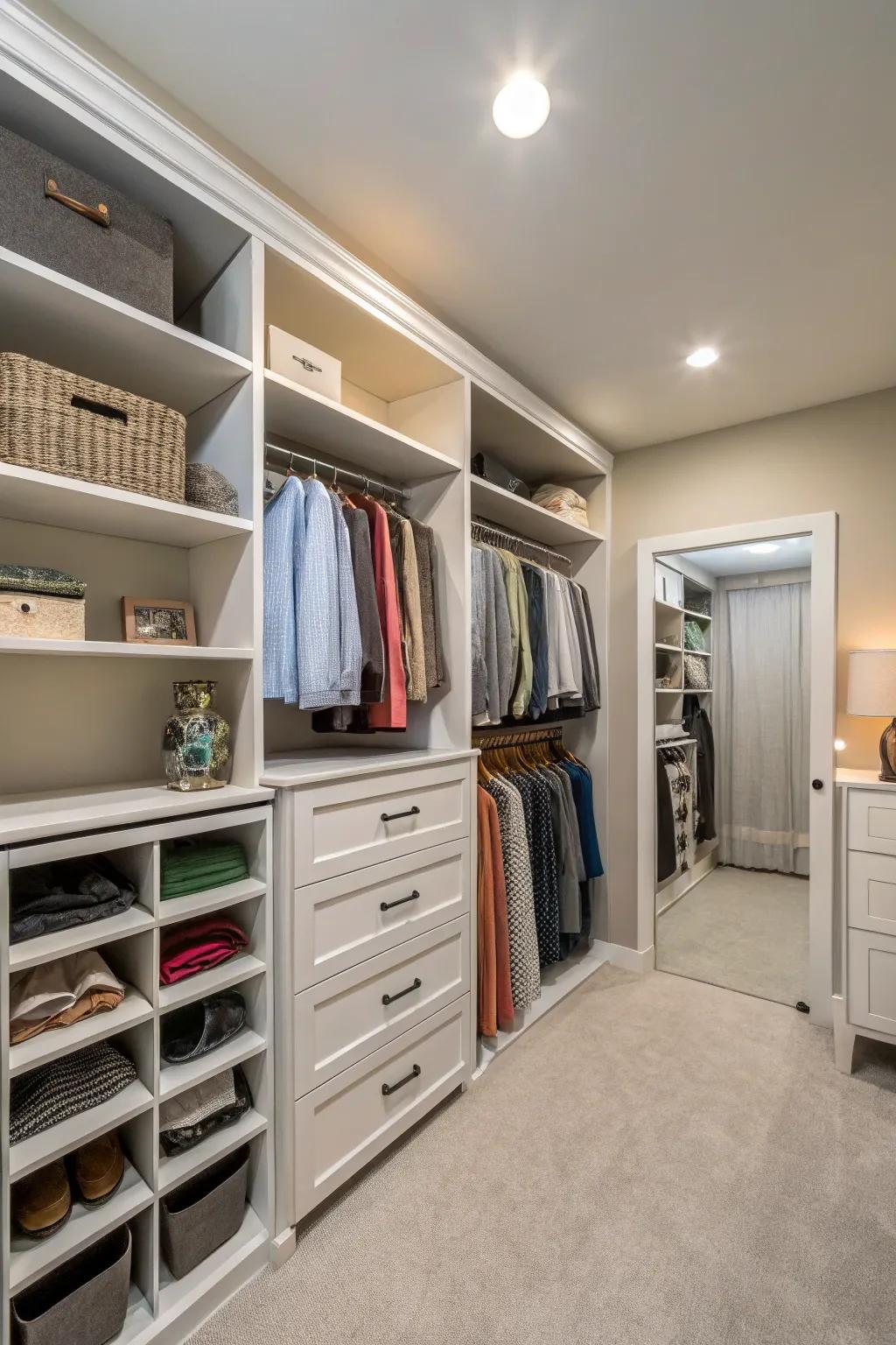 A closet system that changes to fit any storage need.