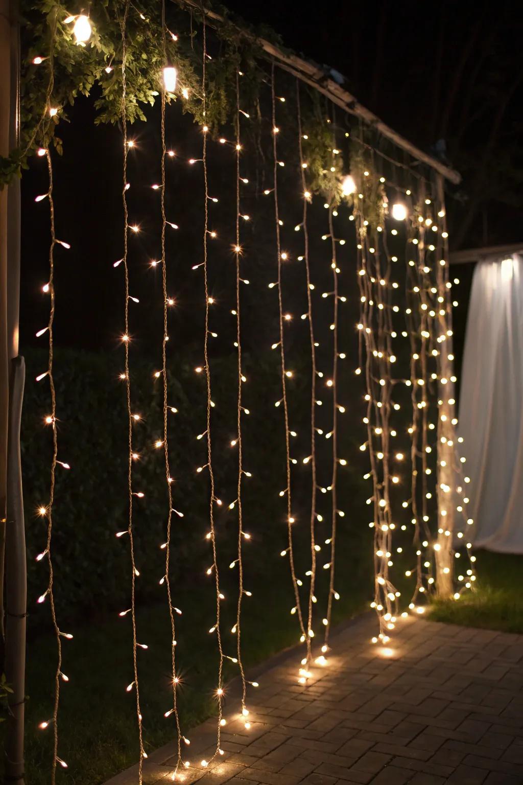 Create a magical atmosphere with whimsical fairy lights.