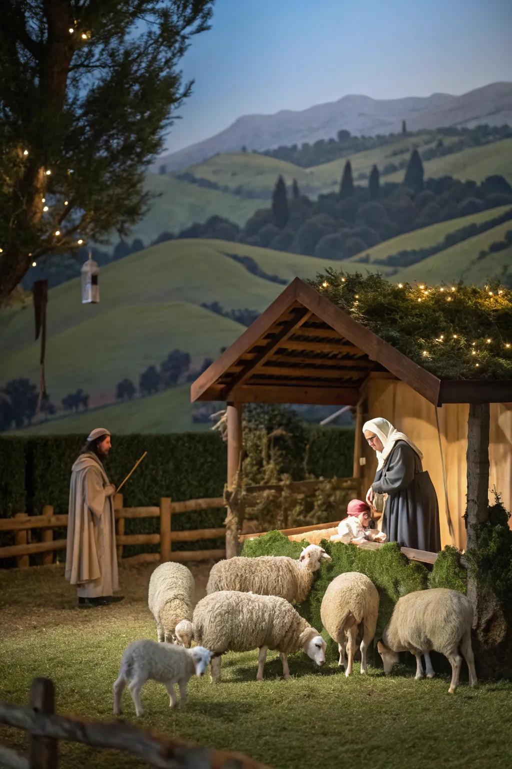 Shepherds and sheep bring a country, pastoral appeal to your nativity scene.