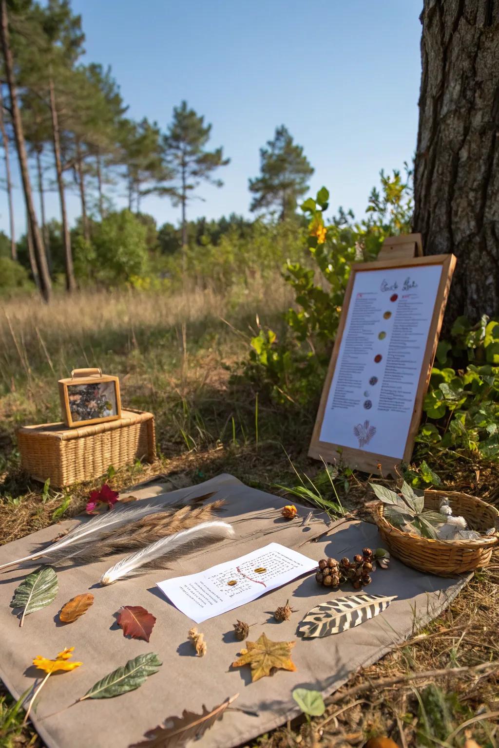 A delightful and interactive wilderness scavenger game.
