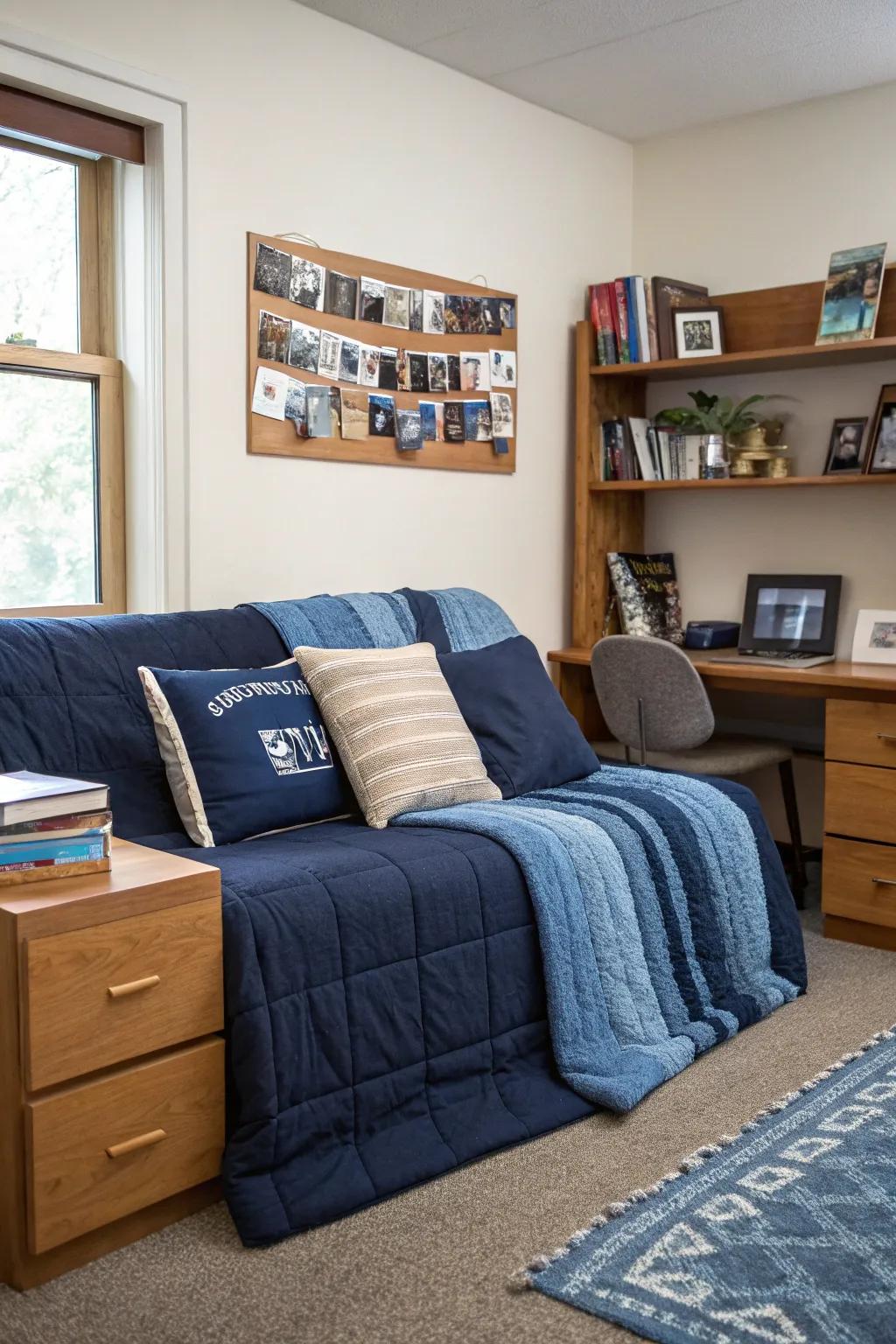 Incorporate different textures for a cozy and inviting seating area.