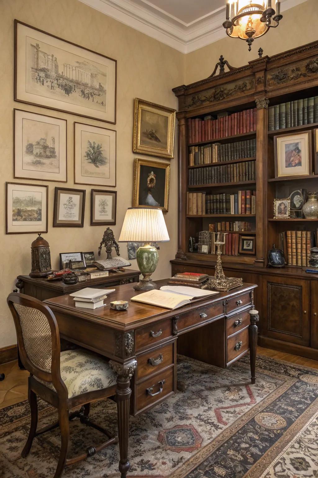 A special touch with an antique desk
