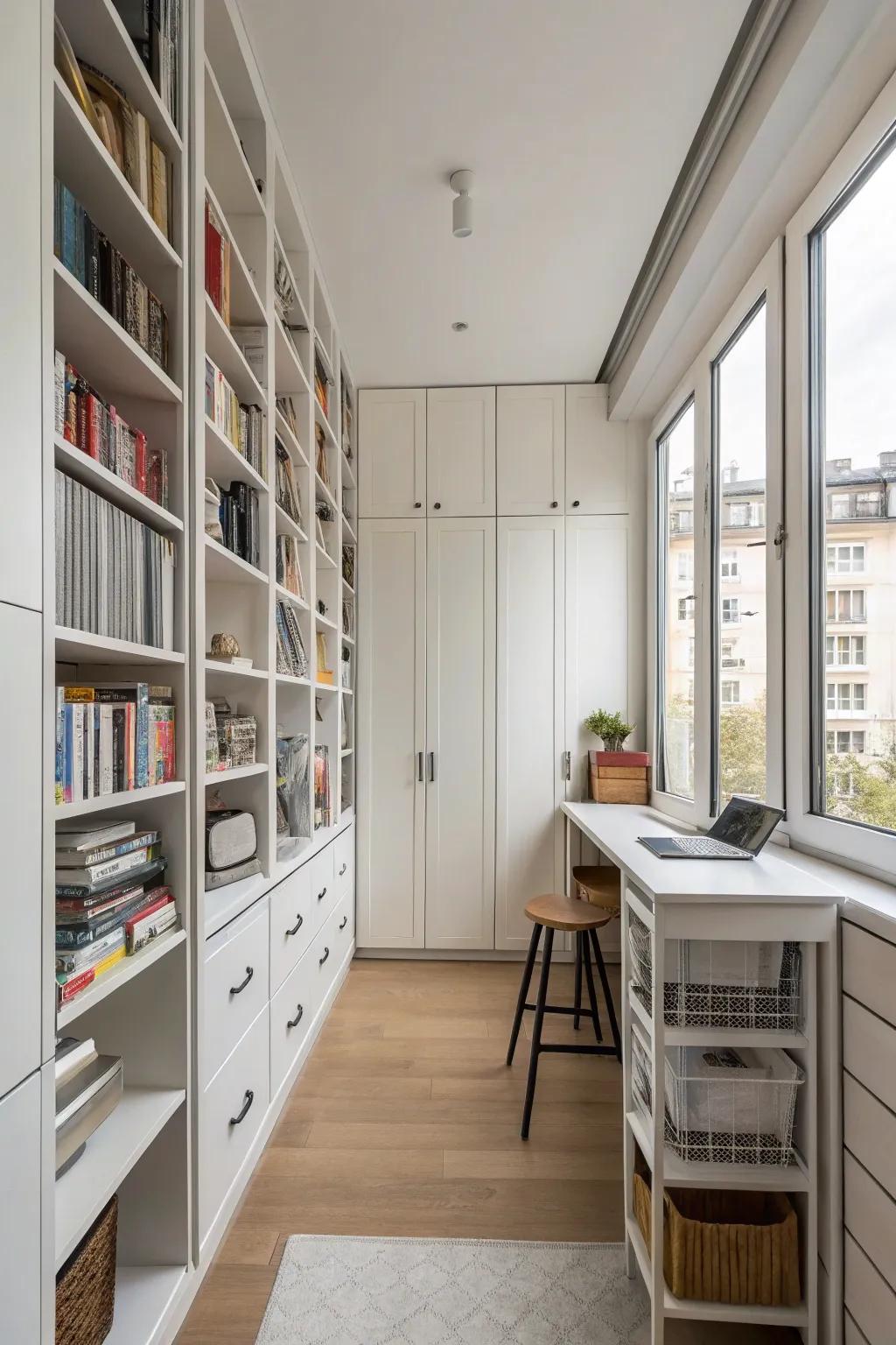 Vertical space offers extra storage opportunities.