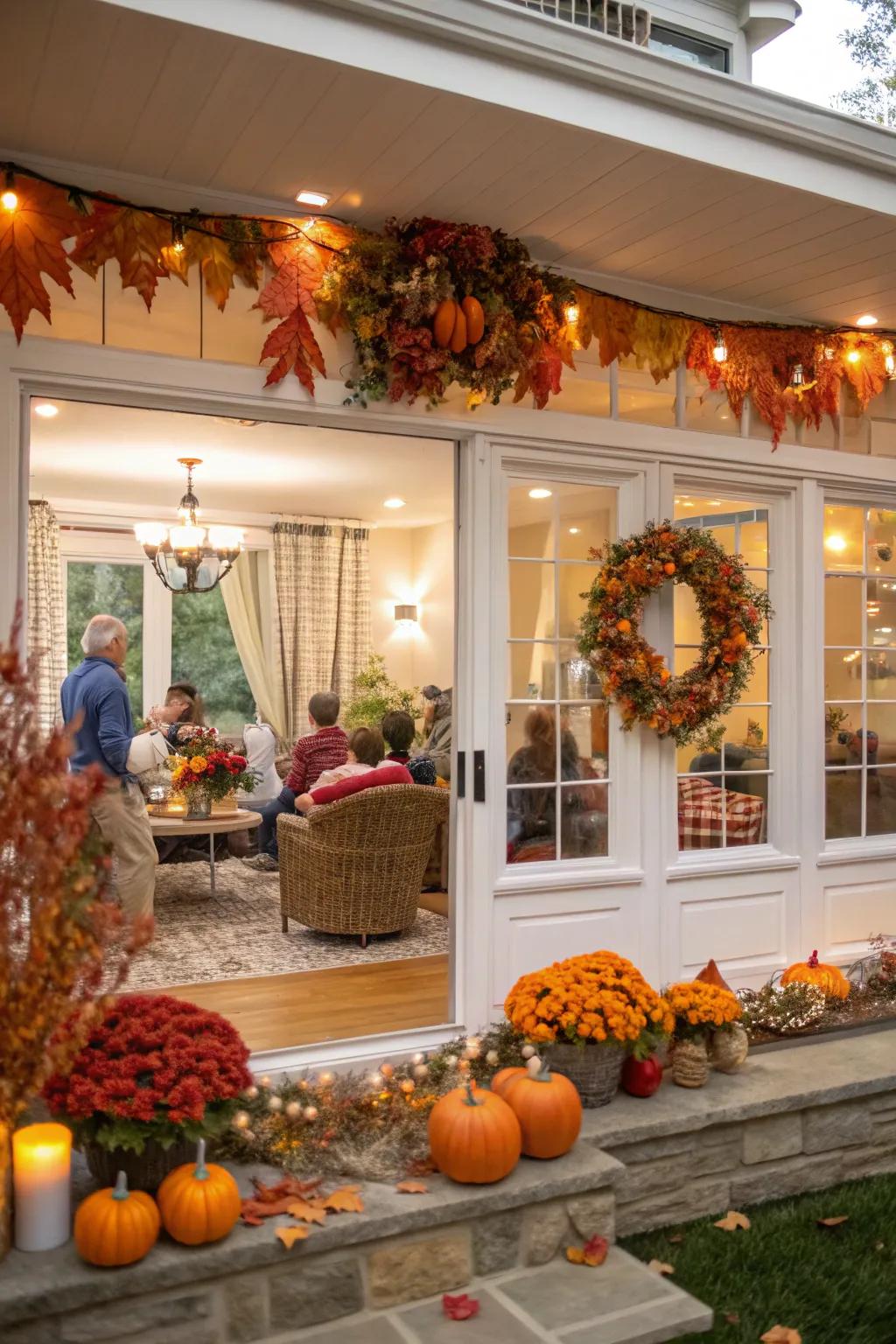 The seasonal festivity theme keeps your open house current and festive.