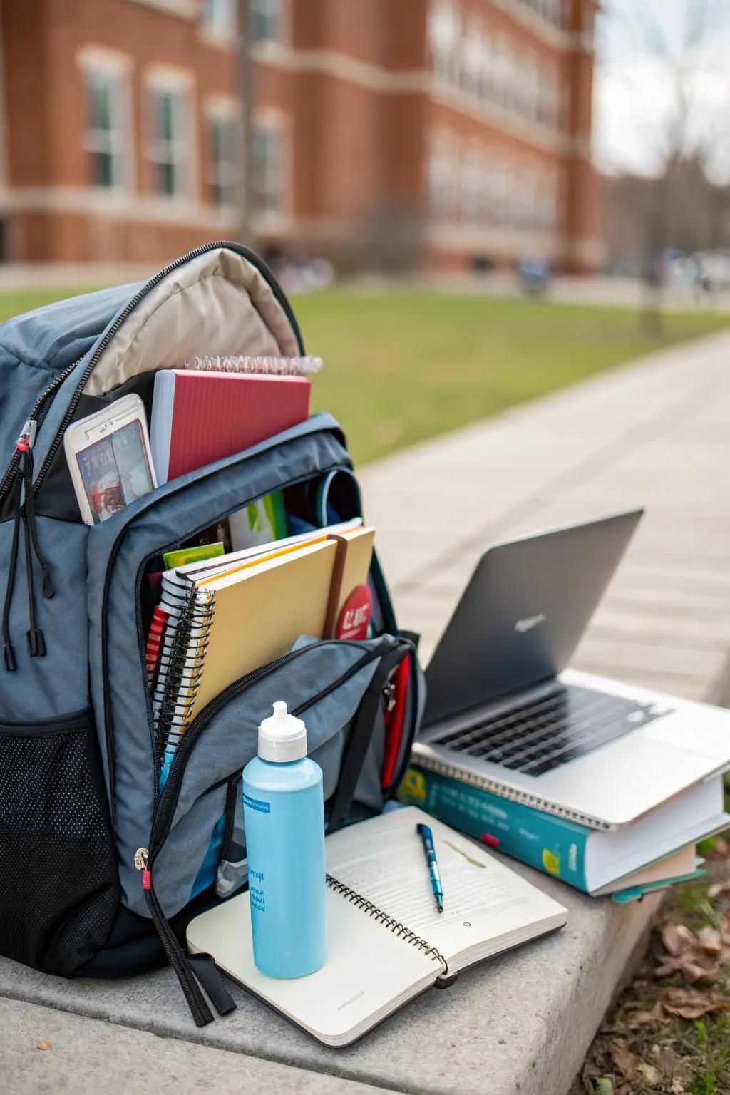 Your dependable on-the-go buddy is a well-organized backpack.
