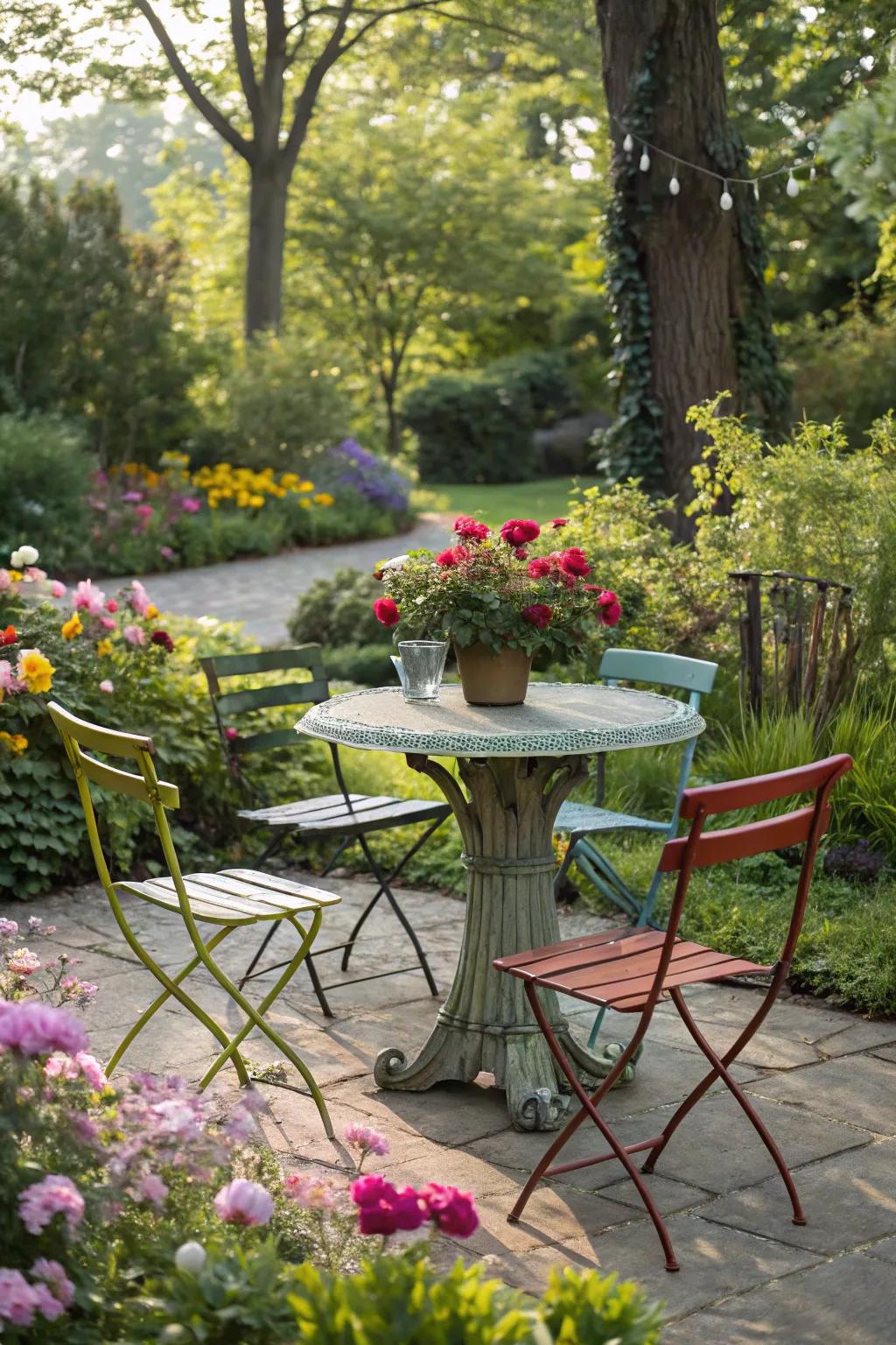 Showcase your personality with an eclectic combination of mismatched chairs.