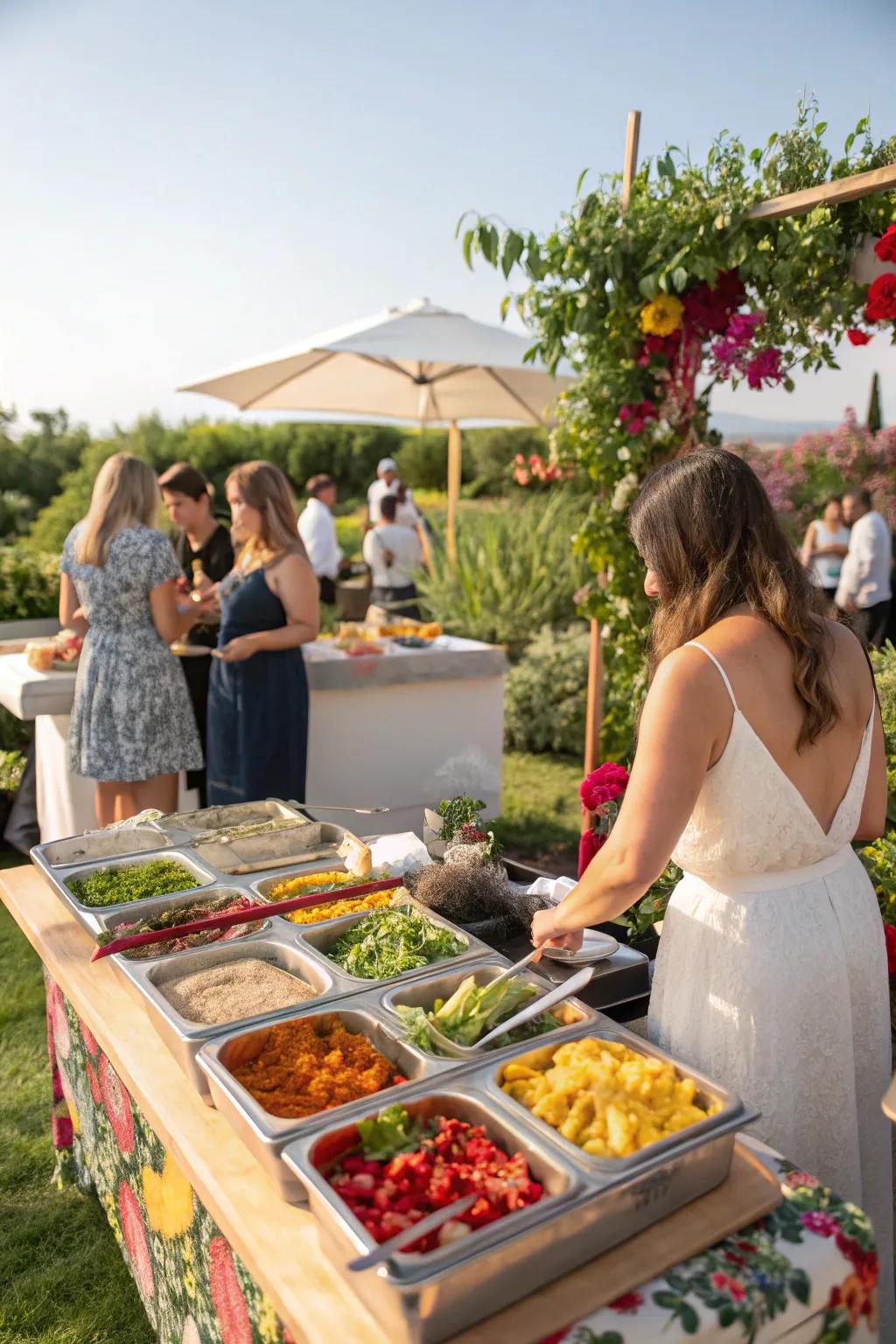 A participatory taco station where visitors can create their beloved tastes.
