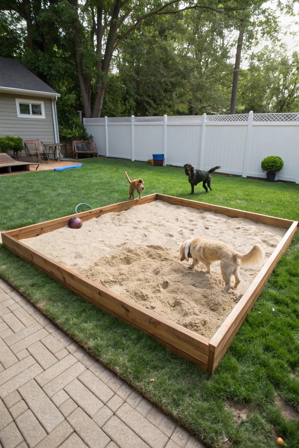 Encourage natural behavior with a designated digging zone.