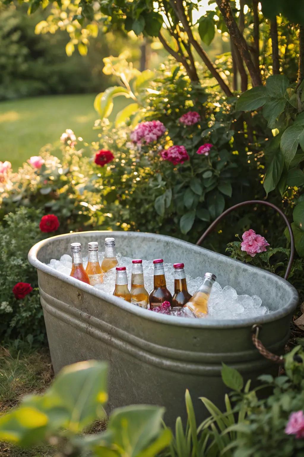A beverage container with an ice ring is equally functional and decorative.
